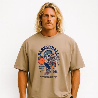 Imagem de Camiseta Oversized Basquete Masculina Algodão Premium-Masculino