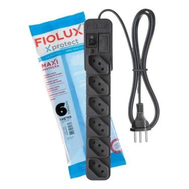 Imagem de Extensão Filtro De Linha Com 6 Tomadas 10a Bivolt Preto 110 - Congratu