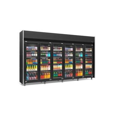 Imagem de Expositor 6 Portas All Black GEAS6PLB 4 Prateleiras 220v Gelopar