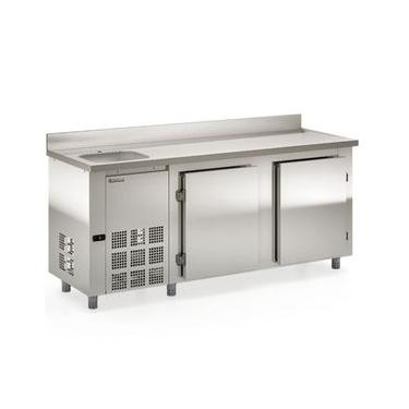 Imagem de Balcão de Encosto 2 Portas e 1 Pia 556 Litros GBFE200CE Inox Gelopar 220V