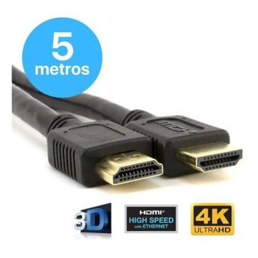 Imagem de Cabo Hdmi 5 Metros Full HD 3D 4K Versão 1.4 - LEORTE
