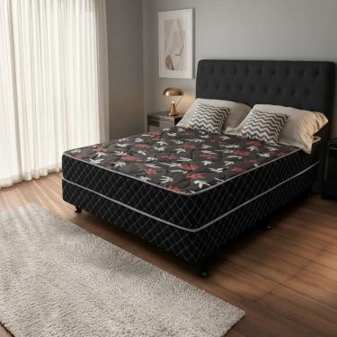 Imagem de Cama Box Conjugado Casal Colchão 10cm 188x138x45