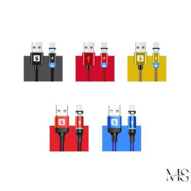 Imagem de Kit C/2 Cabo Magnetico Para v8 , J3 prime, Lenovo, Usb E Micro-usb - S