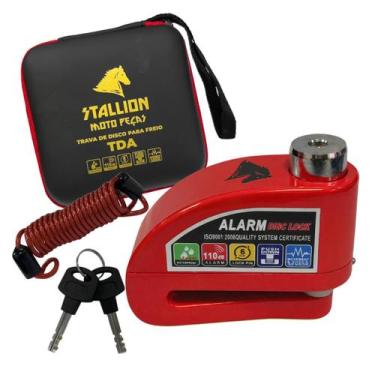 Imagem de Trava Cadeado Freio De Disco Com Alarme Sonoro 6mm A Cores - S PARTS, 