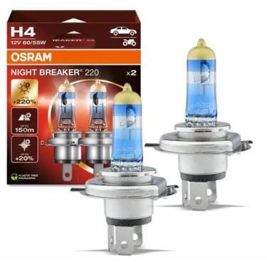 Imagem de Par Lâmpada Halógena Osram Night Breaker +220% Luz H4 60/55W 12V