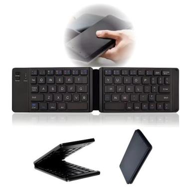 Imagem de Teclado Sem Fio Bluetooth Portátil Dobrável Leve Ultrafino Para Tablet