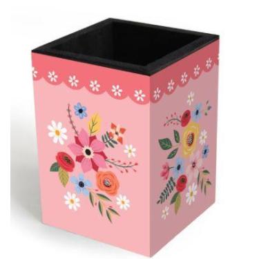 Imagem de Porta-lápis Fina Ideia Buquê 7x7x10cm em MDF