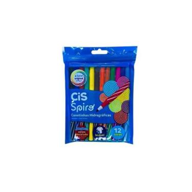 Imagem de Canetinha hidrográfica cis spiro - kit com 12 cores vibrantes