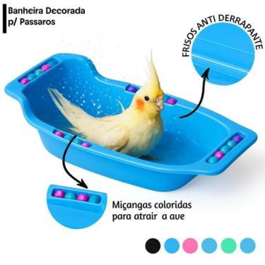 Imagem de Banheira Grande Decorada Calopsita, Agapornes Passaros Diversos - toco