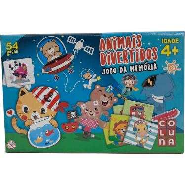 Imagem de Jogo da Memória Animais Divertidos Educativo com 54 Peças em Papel Cartão para Crianças Pais & Filhos