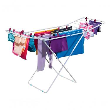 Imagem de Varal de Chão Slim com Abas 110cm para Secar Roupas Compacto para Áreas Internas e Externas Mor