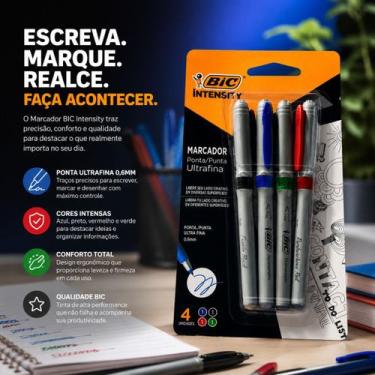 Imagem de Kit Marcador Bic Intensity Ultrafino 0.6mm 4 Cores