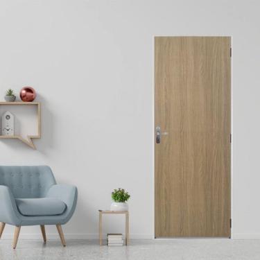Imagem de Kit Porta de Madeira Lisa 215x75cm com Batente de Aço 6cm Açomad MGM A
