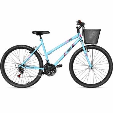 Imagem de Bicicleta Feminina Forss Anny Aro 26 C/cestinha 18 Marchas, Azul bebe