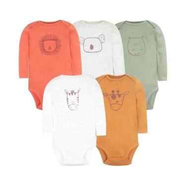 Imagem de Conjunto De Bodies Para Bebês Unissex 100% Algodão 5 Peças Roupas Para
