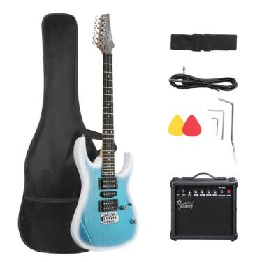 Imagem de Kit de Guitarra Elétrica GLARRY 99 cm HSH Captadores Amplificador 20W 