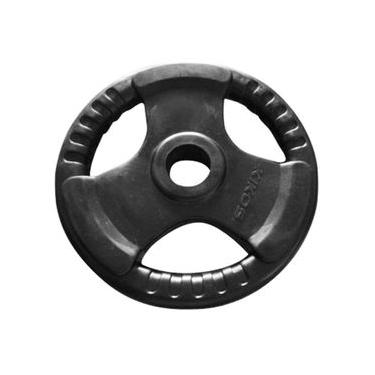 Imagem de Anilha Olímpica Emborrachada 7,5kg para Treinamento Funcional Preto Kikos