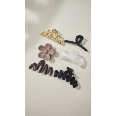Imagem de Kit 6 Presilhas de Cabelo Piranhas Variadas - Congratulations Store