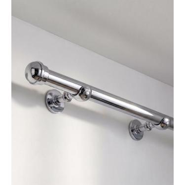 Imagem de Kit Varão para Cortina 19mm com Ponteiras  Bastão para Cortina Simples