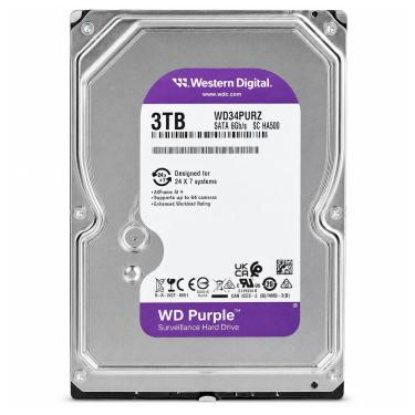 Imagem de HD Interno WD34PURZ 3TB SATA III 6 Gb-s Cache 128MB Videomonitoramento Purple Western Digital