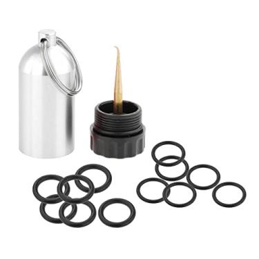 Imagem de Garrafa de cilindro de mini anéis de vedação chaveiro substituição, Prata