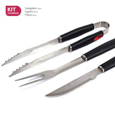 Imagem de Kit Churrasco Bela Home 3 peças Preto