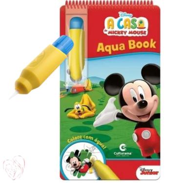 Imagem de Livro De Colorir Pintar Aqua Book Com Pincel Água Mickey