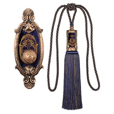 Imagem de 4 peças/conjunto de acessórios de cortina 2 prendedores de cortina com 2 ganchos borlas de cortina ataduras de cortina, 04