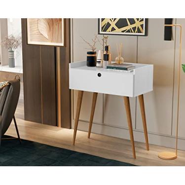 Imagem de Aparador Sala Pés Palito Estilo Retrô 1 Porta Condessa Branco - JM Casa dos Móveis