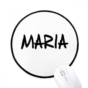 Imagem de DIYthinker Maria Mouse pad especial escrito à mão nome inglês desktop escritório tapete redondo para computador
