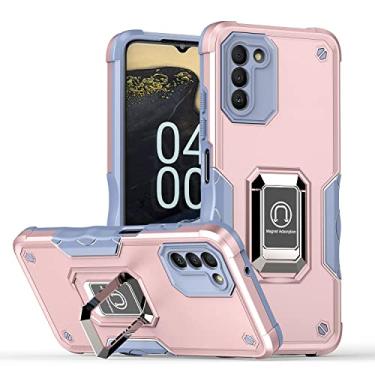 Imagem de Hee Hee Smile Capa de telefone com suporte magnético 3 em 1 para Nokia G400 5G resistente a choque capa traseira de telefone ouro rosa