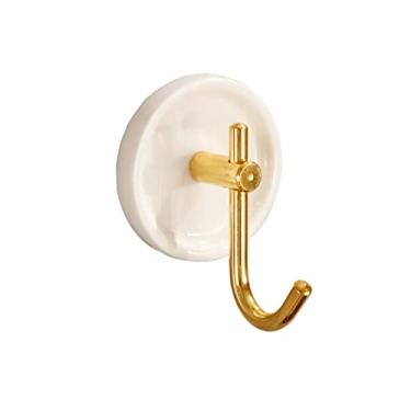 Imagem de KIZQYN Ganchos de casaco cabide montado na parede, cabide de casaco montado na parede, ganchos de parede de metal elegantes modernos, para entrada, banheiro, quarto, cabide de cozinha montado na parede (cor: latão)