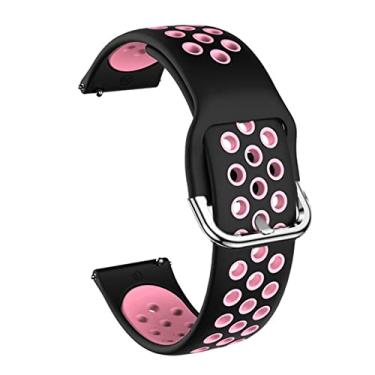 Imagem de HAZELS Pulseiras de pulso de relógio inteligente de 20 mm para Xiaomi GTS/GTS 2 Mini 2E Pulseira de silicone BIP S U Pro (Cor: Cor M, Tamanho: GTS2 Mini)