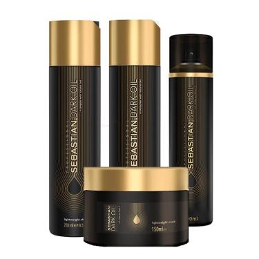 Imagem de Kit Shampoo Condicionador Másccara E Cond á Seco Sebastian Professional Dark Oil