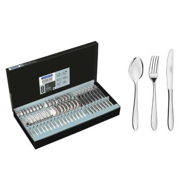 Imagem de Faqueiro Tramontina Oslo em Aço Inox com Facas para Churrasco Acabamento Brilho 48 Peças