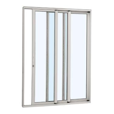 Imagem de Porta de Correr em Alumínio 216 x 160 x 12,5 cm 3 Folhas Vidro Inteiriço Direita Alumifort Sasazaki