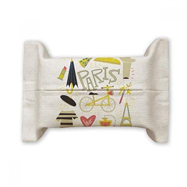 Imagem de Lifestyle France Mark Landmark Paris Suporte de capa de papel para lenços faciais Bolsa de linho de algodão