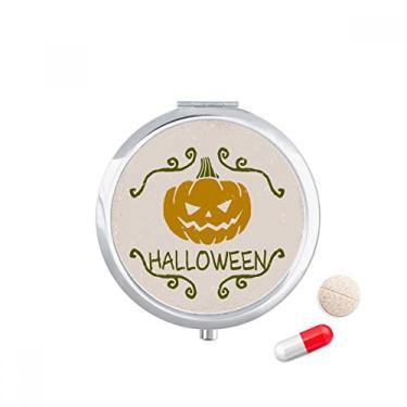 Imagem de Caixa de comprimidos com estampa de desenho de abóbora de Halloween, caixa de armazenamento de medicamentos, dispensador de recipiente