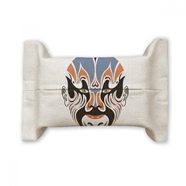 Imagem de Peking Opera Face Head Colorful Quluoyang Capa de papel para lenços faciais Bolsa de linho de algodão