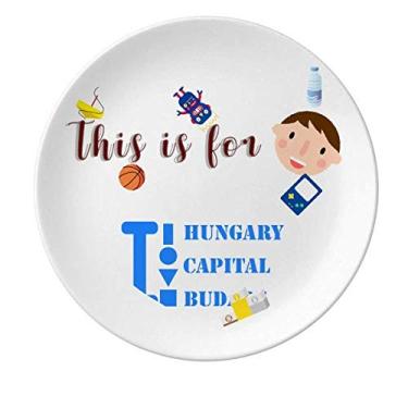 Imagem de Hungary Capital Budapest Prato de Porcelana Redonda Prato Menino Masculino