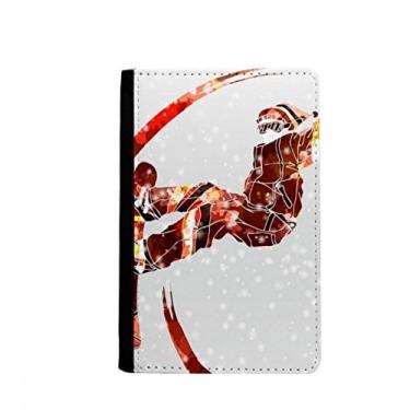 Imagem de Bolsa para cartões com capa carteira Notecase Burse para skate esportivo em aquarela e ilustração de esqui