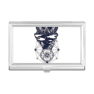 Imagem de Iceberg Compasso Stars Art Pattern Porta-cartões de visita Carteira de bolso