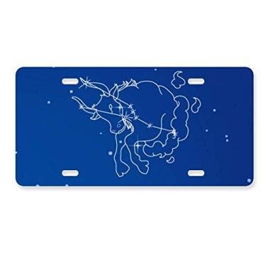 Imagem de DIYthinker Placa de carro com padrão de constelação de taurus Star Universe, acessório de aço inoxidável