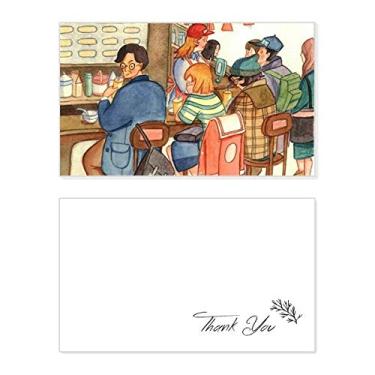 Imagem de Miaoji Pintura gato restaurante captura rato, cartão de agradecimento aniversário aniversário saudações casamento agradecimento