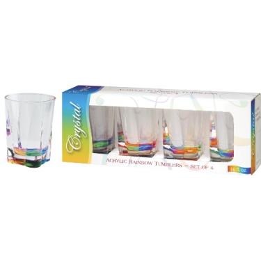 Imagem de Merritt International Conjunto de copos de cristal arco-íris para presente para bebidas, 400 ml