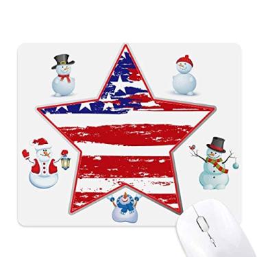Imagem de Mouse pad Star and Stripes Air Brushing America Flag mas boneco de neve da família