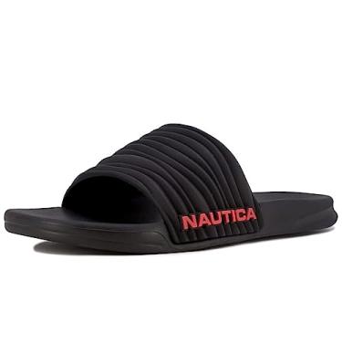 Imagem de Nautica Sandálias masculinas de bico aberto – Chinelos de chuveiro confortáveis para uso interno e externo, Black Loch, 45