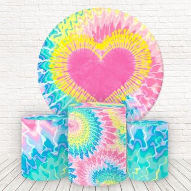 Imagem de Painel Redondo E Capas Tecido Sublimado Tie Dye Fkpc-992