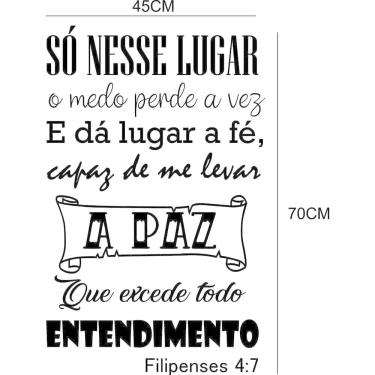 Imagem de Adesivo De Parede Versículos Filipenses 4:7 Frases