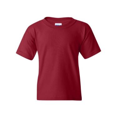 Imagem de Camiseta Gildan de algodão e gola redonda para meninos, Garnet, Medium